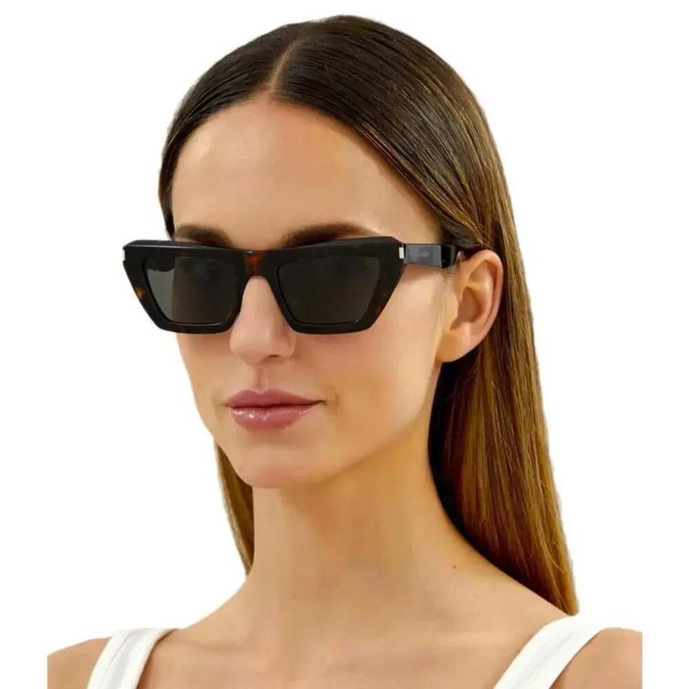 NWT Yves Saint Laurent SL467-002 Havana Cat Eye 52mm Sunglasses